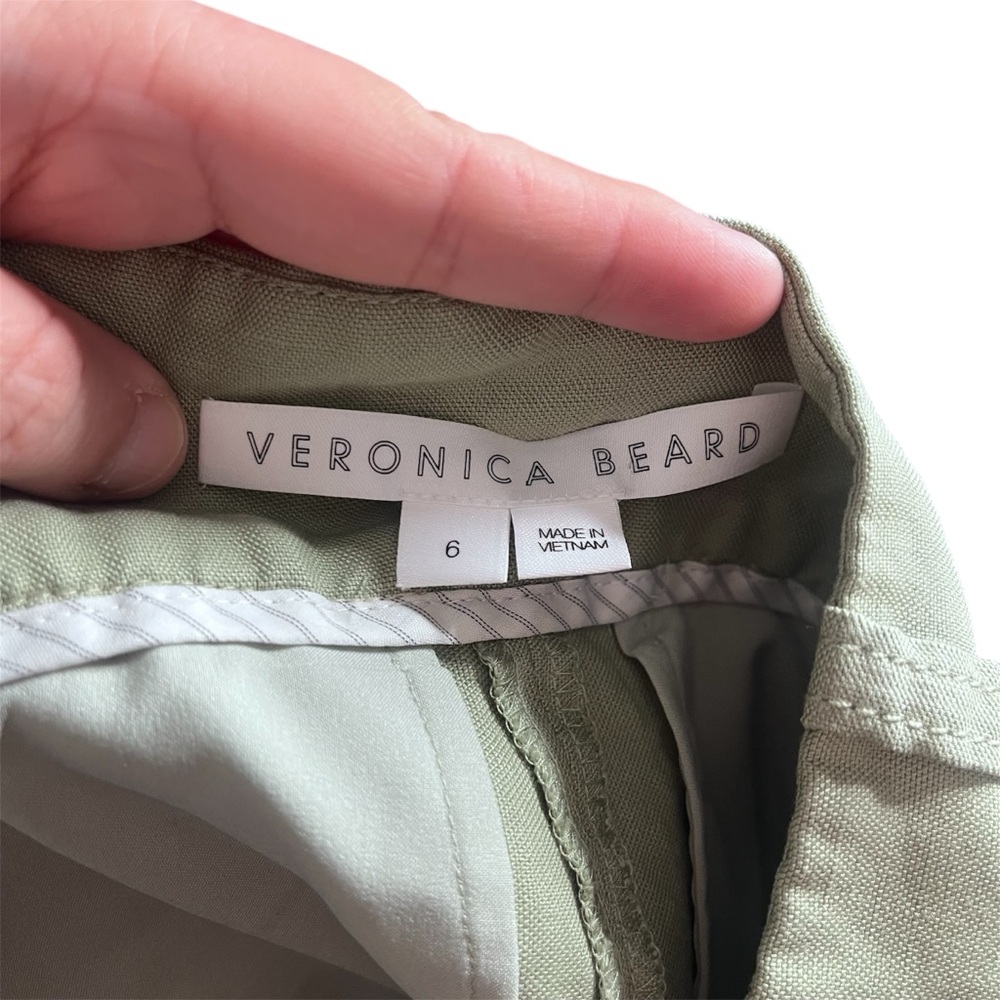 Veronica Beard Rimini Wide Leg Pants in Washed Sage Size 6 No Belt - Picture 3 of 6